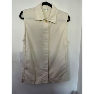 COS Women's Button Down Vest Collared Off White NWOT Size 2